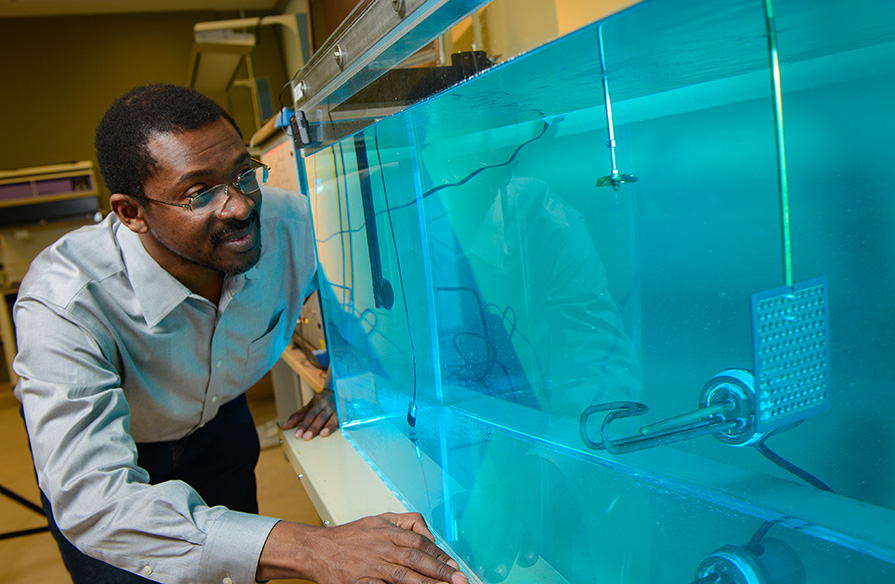 An engineered technologies researcher on the job at Ivany Campus.