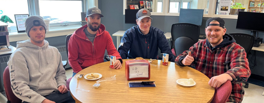 Group photo of Cumberland Campus students enjoying breakfast through the Cumberland Campus Breakfast Program.