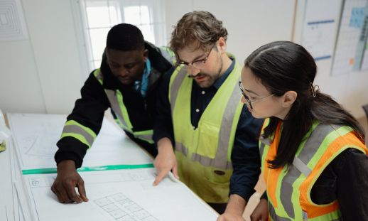 NSCC Construction Management students working on project.