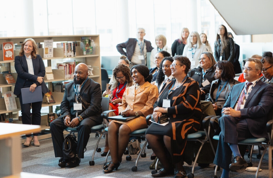 The Honourable Dr. Mayann Francis in audience during speech at unveiling event.