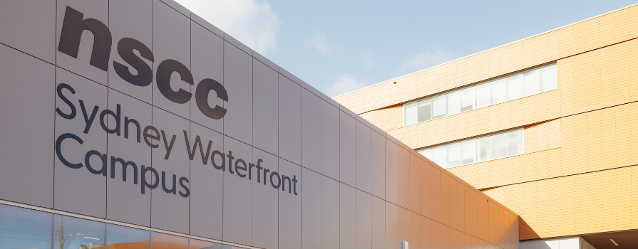 Photo of Esplanade Street entrance to Sydney Waterfront Campus.