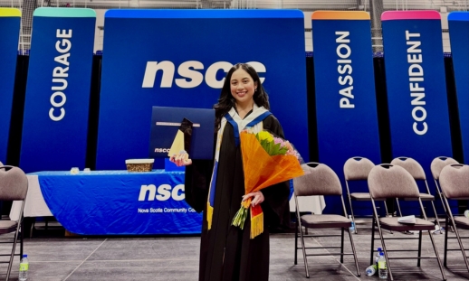 Maybelaine Hornilla at NSCC Pictou Campus's Convocation.