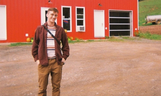 Theodore Misseri standing in front of Skye Glen Creamery in Whycocomagh.