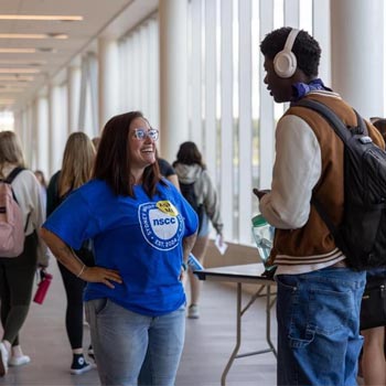 NSCC staff assisting students on the first day of classes.