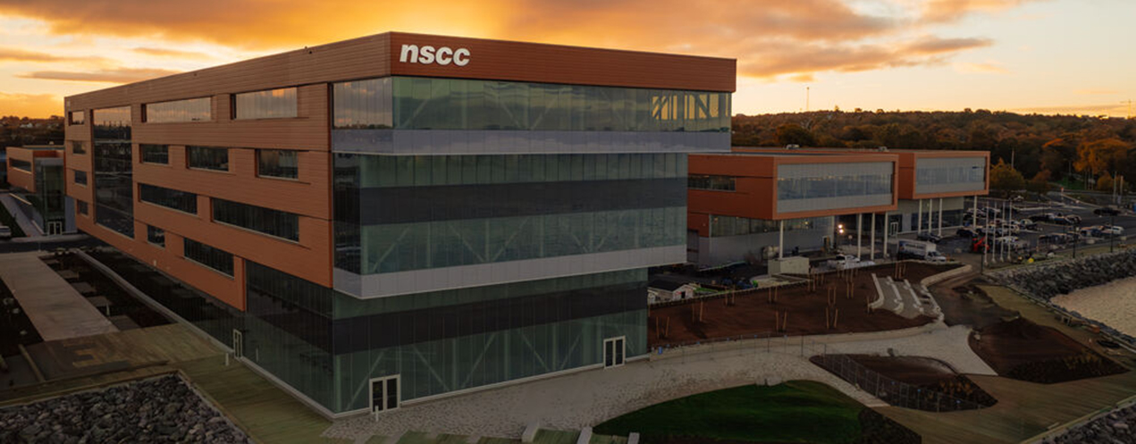 An aerial photo of NSCC's Sydney Waterfront Campus.