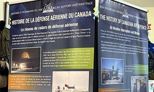 Photo shows infographics at a museum for a Cold War exhibit in Nova Scotia.