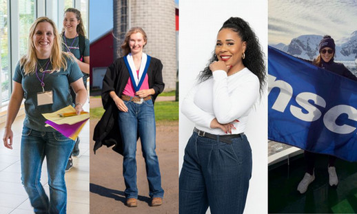 Image shows a collage of four NSCC female community members.
