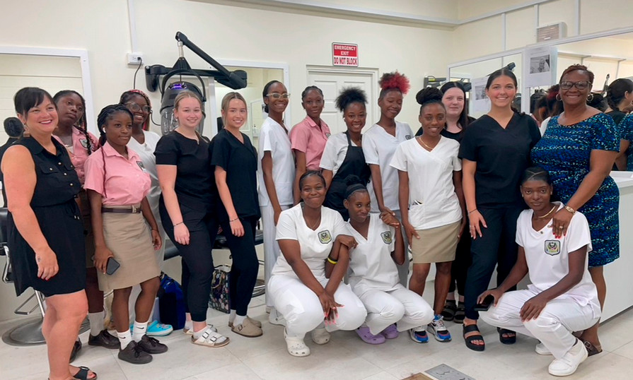 NSCC students and faculty in Barbados on a cosmetology exchange