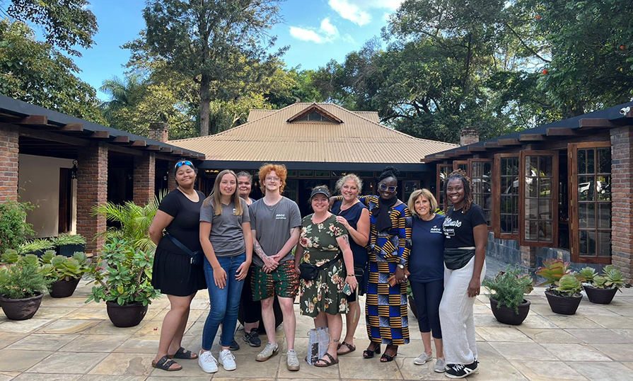 Michelle Doucette pictured here with the Happiness Project team in Tanzania in May 2024